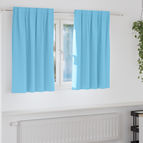 Cortinas con cortinas 2 pcs Azul claro 140 x 140 cm Poliéster