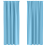 Cortinas con cortinas 2 pcs Azul claro 245 x 140 cm Poliéster