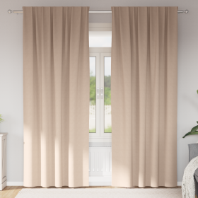 Cortinas con cortinas 2 pcs Taupé 225 x 140 cm Poliéster