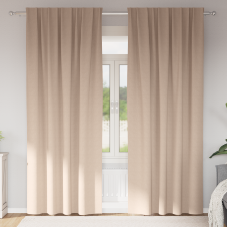Cortinas con cortinas 2 pcs Taupé 225 x 140 cm Poliéster