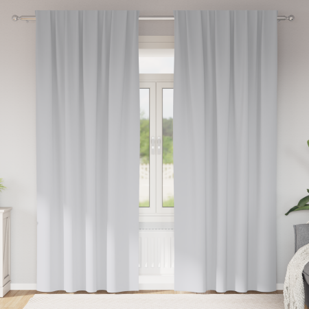 Cortinas con cortinas 2 pcs Gris pálido 245 x 140 cm Poliéster