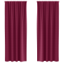 Cortinas con cortinas 2 pcs Rojo vino 225 x 140 cm Poliéster