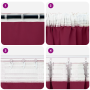 Cortinas con cortinas 2 pcs Rojo vino 245 x 140 cm Poliéster