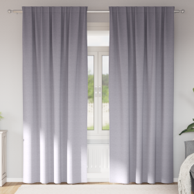 Cortinas 2 pcs Gris metálico 260 x 140 cm Poliéster