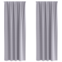 Cortinas 2 pcs Gris metálico 260 x 140 cm Poliéster