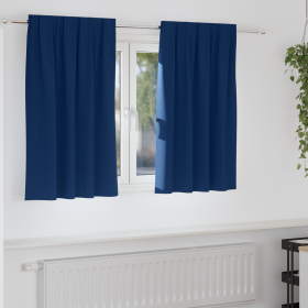 Cortinas con cortinas 2 pcs Azul oscuro 140 x 140 cm Poliéster