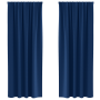 Cortinas con cortinas 2 pcs Azul oscuro 245 x 140 cm Poliéster