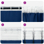 Cortinas con cortinas 2 pcs Azul oscuro 245 x 140 cm Poliéster