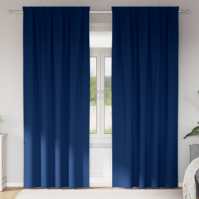 Cortinas con cortinas 2 pcs Azul oscuro 260 x 140 cm Poliéster
