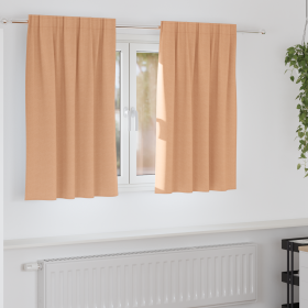 Cortinas con cortinas 2 pcs Marrón claro 140 x 140 cm Poliéster