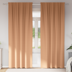 Cortinas con cortinas 2 pcs Marrón claro 245 x 140 cm Poliéster