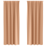 Cortinas con cortinas 2 pcs Marrón claro 260 x 140 cm Poliéster