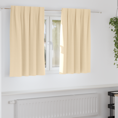 Cortinas con cortinas 2 pcs Crema 140 x 140 cm Poliéster