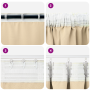 Cortinas con cortinas 2 pcs Crema 140 x 140 cm Poliéster