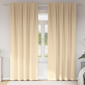 Cortinas con cortinas 2 pcs Crema 225 x 140 cm Poliéster