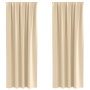 Cortinas con cortinas 2 pcs Crema 225 x 140 cm Poliéster
