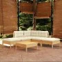 Garden furniture 6 pieces cream pine wood cushions by vidaXL, Garden sets - Ref: Foro24-3096316, Price: 443,45 €, Discount: %