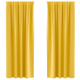 Cortinas 2 pcs Amarillo mostaza 245 x 140 cm Poliéster