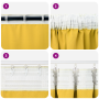 Cortinas 2 pcs Amarillo mostaza 245 x 140 cm Poliéster