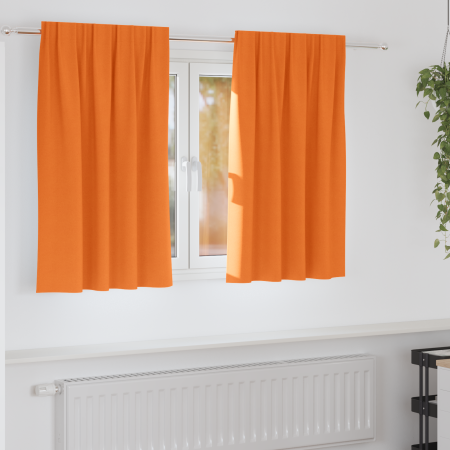 Cortinas 2 pcs Naranja brillante 140 x 140 cm Poliéster