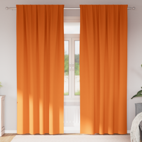 Cortinas 2 pcs Naranja brillante 225 x 140 cm Poliéster