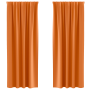 Cortinas 2 pcs Naranja brillante 245 x 140 cm Poliéster