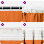Cortinas 2 pcs Naranja brillante 245 x 140 cm Poliéster