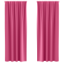 Cortinas 2 pcs Rosa brillante 260 x 140 cm Poliéster