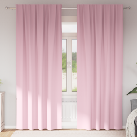 Cortinas con cortinas 2 pcs Rosa bebé 260 x 140 cm Poliéster