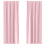 Cortinas con cortinas 2 pcs Rosa bebé 260 x 140 cm Poliéster