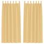 Cortinas con cortinas 2 pcs Beige 245 x 140 cm Poliéster