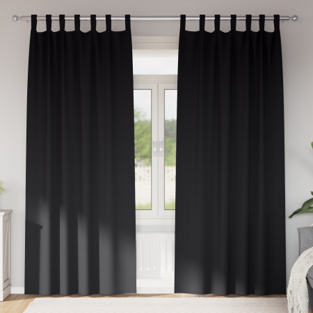 Cortinas con cortinas 2 pcs Negro 245 x 140 cm Poliéster
