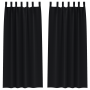 Cortinas con cortinas 2 pcs Negro 245 x 140 cm Poliéster