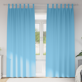 Cortinas con cortinas 2 pcs Azul claro 245 x 140 cm Poliéster