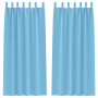 Cortinas con cortinas 2 pcs Azul claro 245 x 140 cm Poliéster