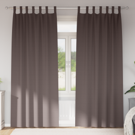 Cortinas 2 pcs Marrón oscuro 245 x 140 cm Poliéster