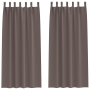 Cortinas 2 pcs Marrón oscuro 245 x 140 cm Poliéster