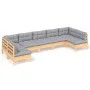 Juego de muebles de jardín 7 pzas y cojines madera maciza pino de vidaXL, Conjuntos de jardín - Ref: Foro24-3097162, Precio: ...