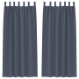 Cortinas con cortinas 2 pcs Antracita 245 x 140 cm Poliéster