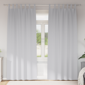 Cortinas con cortinas 2 pcs Gris pálido 245 x 140 cm Poliéster