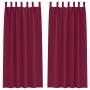 Cortinas con cortinas 2 pcs Rojo vino 245 x 140 cm Poliéster