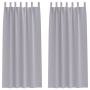 Cortinas 2 pcs Gris metálico 260 x 140 cm Poliéster