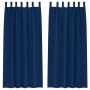 Cortinas con cortinas 2 pcs Azul oscuro 260 x 140 cm Poliéster