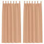 Cortinas con cortinas 2 pcs Marrón claro 245 x 140 cm Poliéster