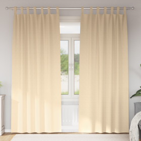 Cortinas con cortinas 2 pcs Crema 260 x 140 cm Poliéster