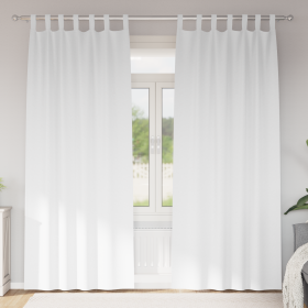 Cortinas con cortinas 2 pcs Blanco puro 260 x 140 cm Poliéster