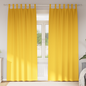 Cortinas 2 pcs Amarillo mostaza 260 x 140 cm Poliéster