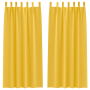 Cortinas 2 pcs Amarillo mostaza 260 x 140 cm Poliéster