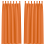 Cortinas 2 pcs Naranja brillante 260 x 140 cm Poliéster