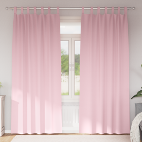 Cortinas con cortinas 2 pcs Rosa bebé 245 x 140 cm Poliéster